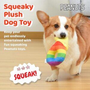 NWT ~ PEANUTS: Woodstock Peace & Love Plush Ring Squeaker 8 inch Pet Toy